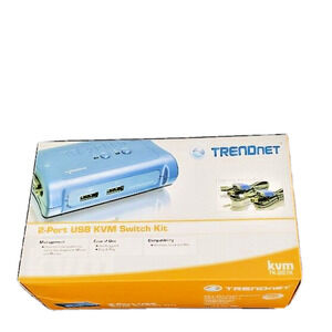 TRENDnet TK-207 2-Port USB KVM Switch Kit – New in Box, Plug & Play